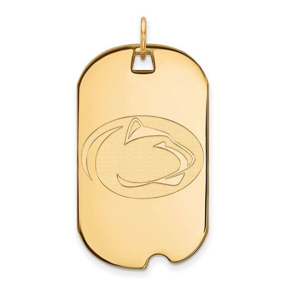 10k Yellow Gold Penn State Large Dog Tag Pendant